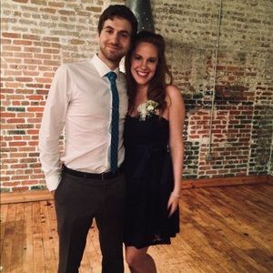 Francesca Alya Strapless Lace Navy Dress